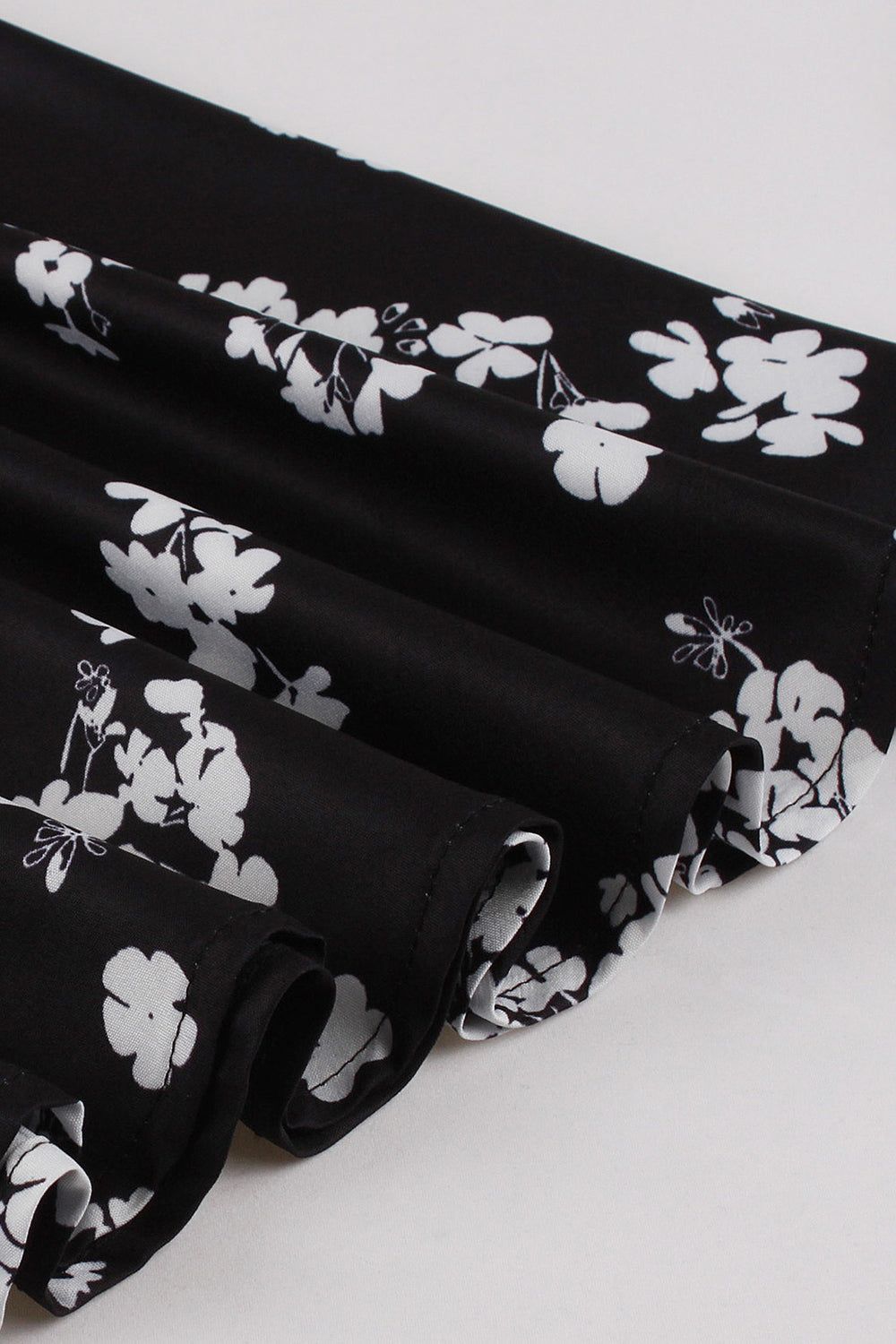 Halter Flower Printed Black 1950 Dress with Button sold by Zapaka product image thumbnail 3