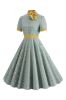 Plaid Green Swing 1950s Dress with Bow sold by Zapaka