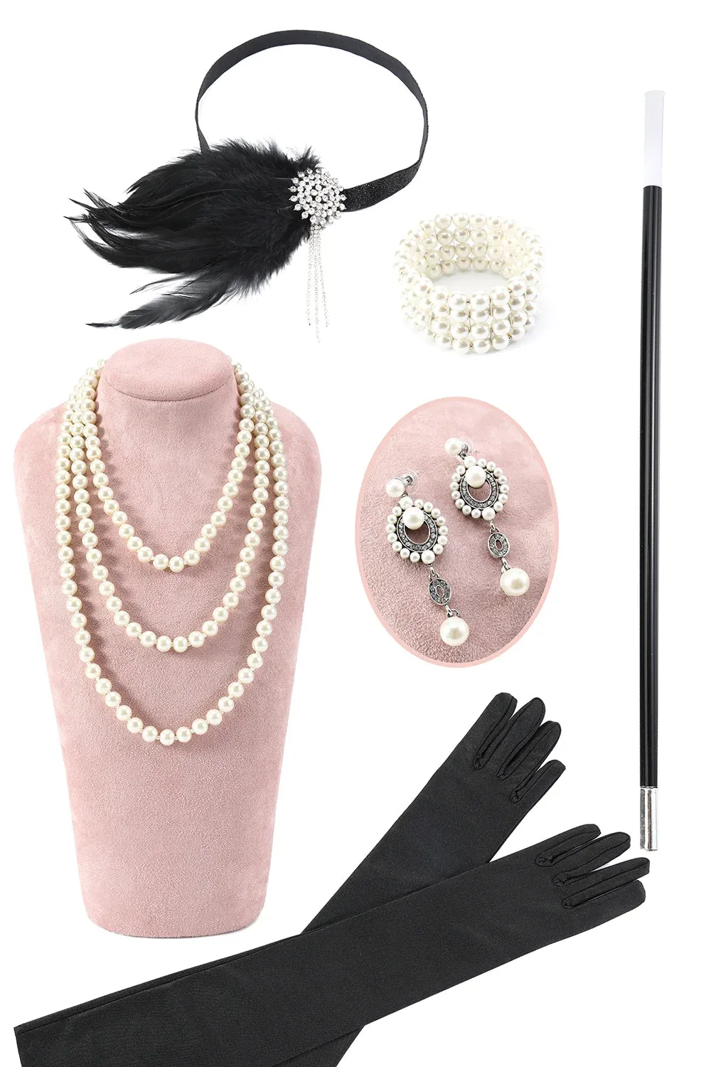 Fringes Red Sparkly 1920s Dress with Accessories Set sold by Zapaka product image thumbnail 3