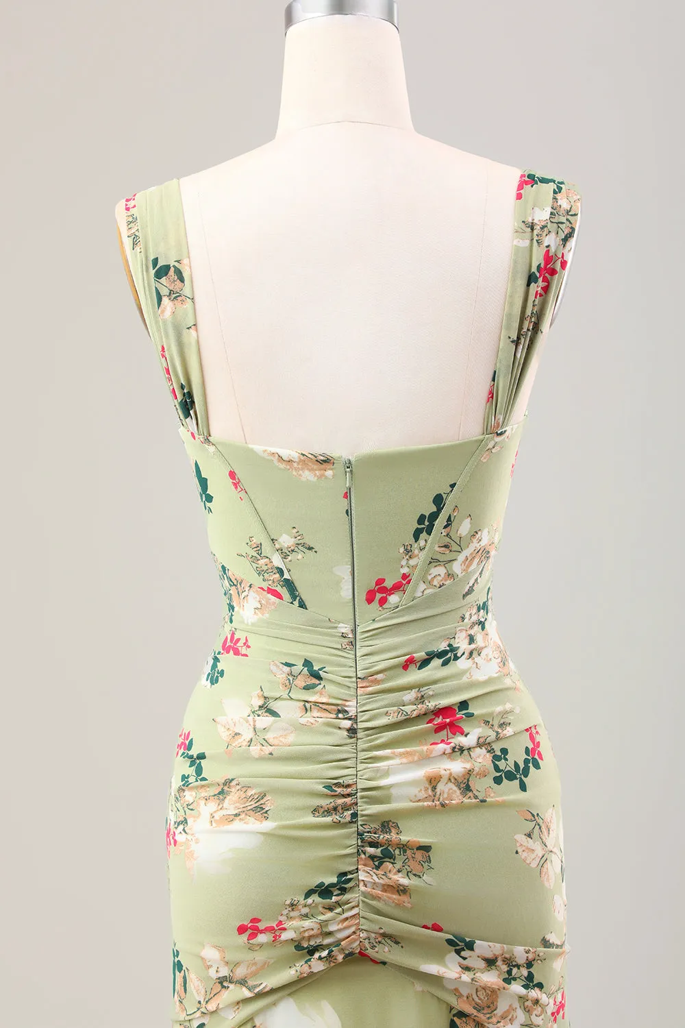 Green Large Flower Mermaid Corset Wedding Guest Dress sold by Zapaka product image thumbnail 5