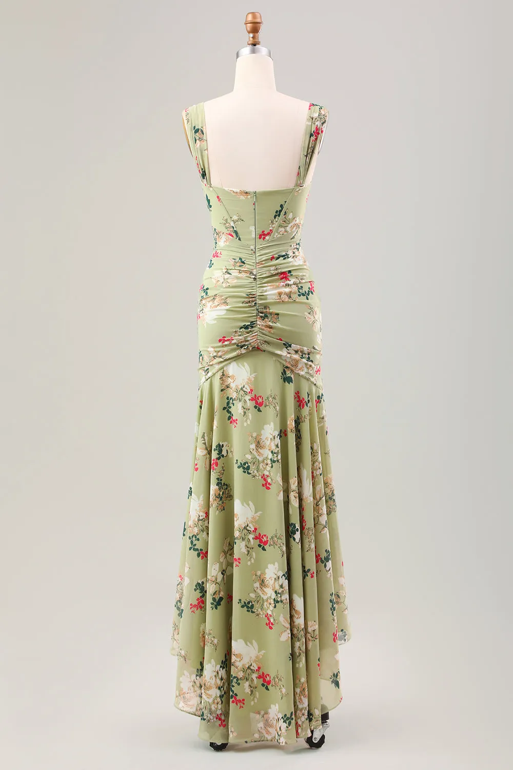 Green Large Flower Mermaid Corset Wedding Guest Dress sold by Zapaka product image thumbnail 2