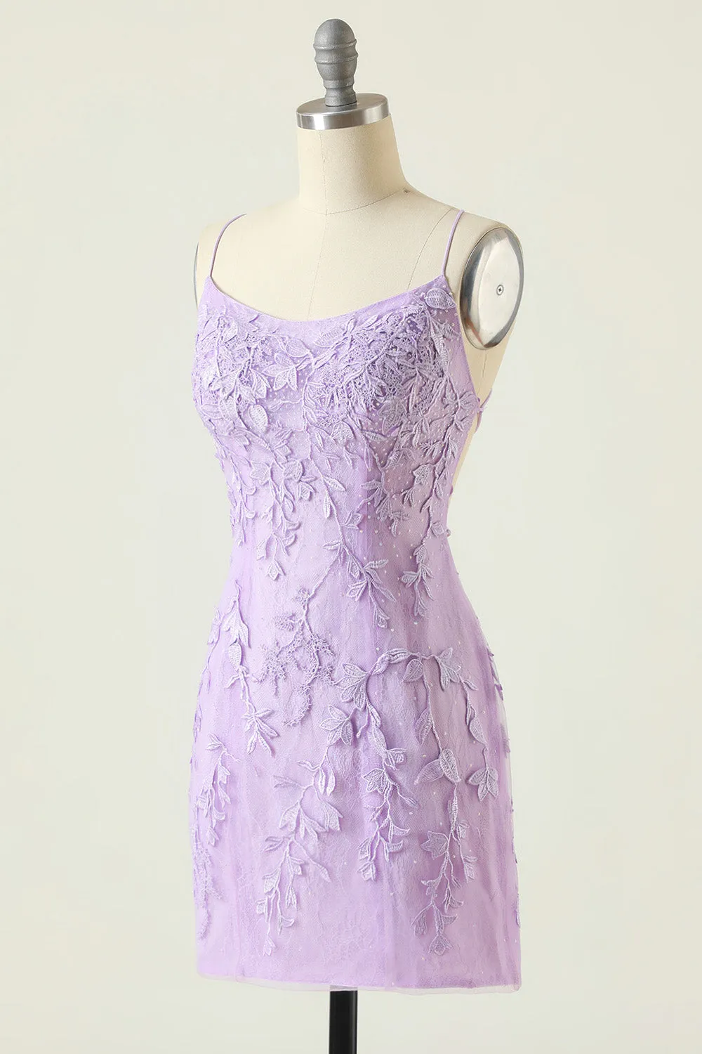 Purple Backless Bodycon Homecoming Dress With Appliques sold by Zapaka product image thumbnail 3