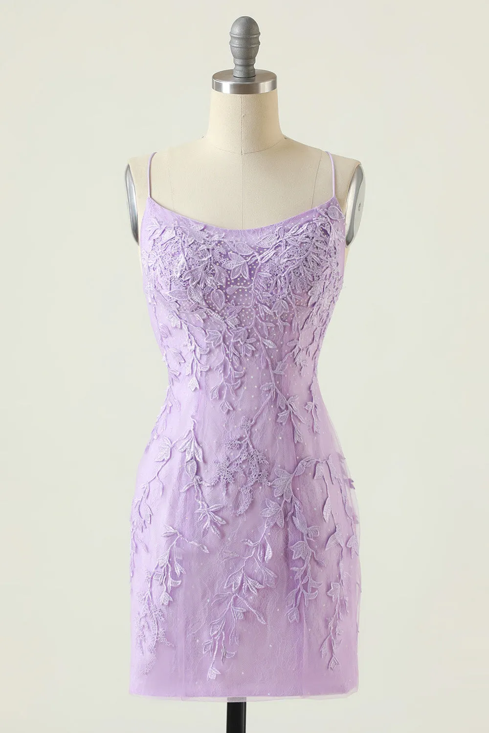 Purple Backless Bodycon Homecoming Dress With Appliques sold by Zapaka