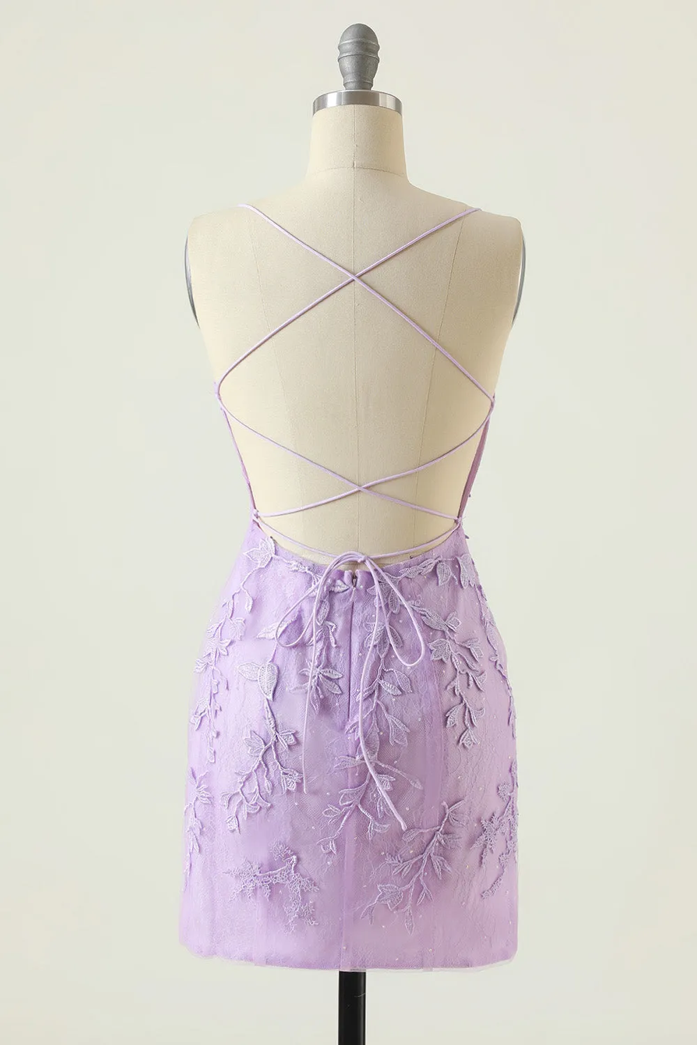 Purple Backless Bodycon Homecoming Dress With Appliques sold by Zapaka product image thumbnail 2
