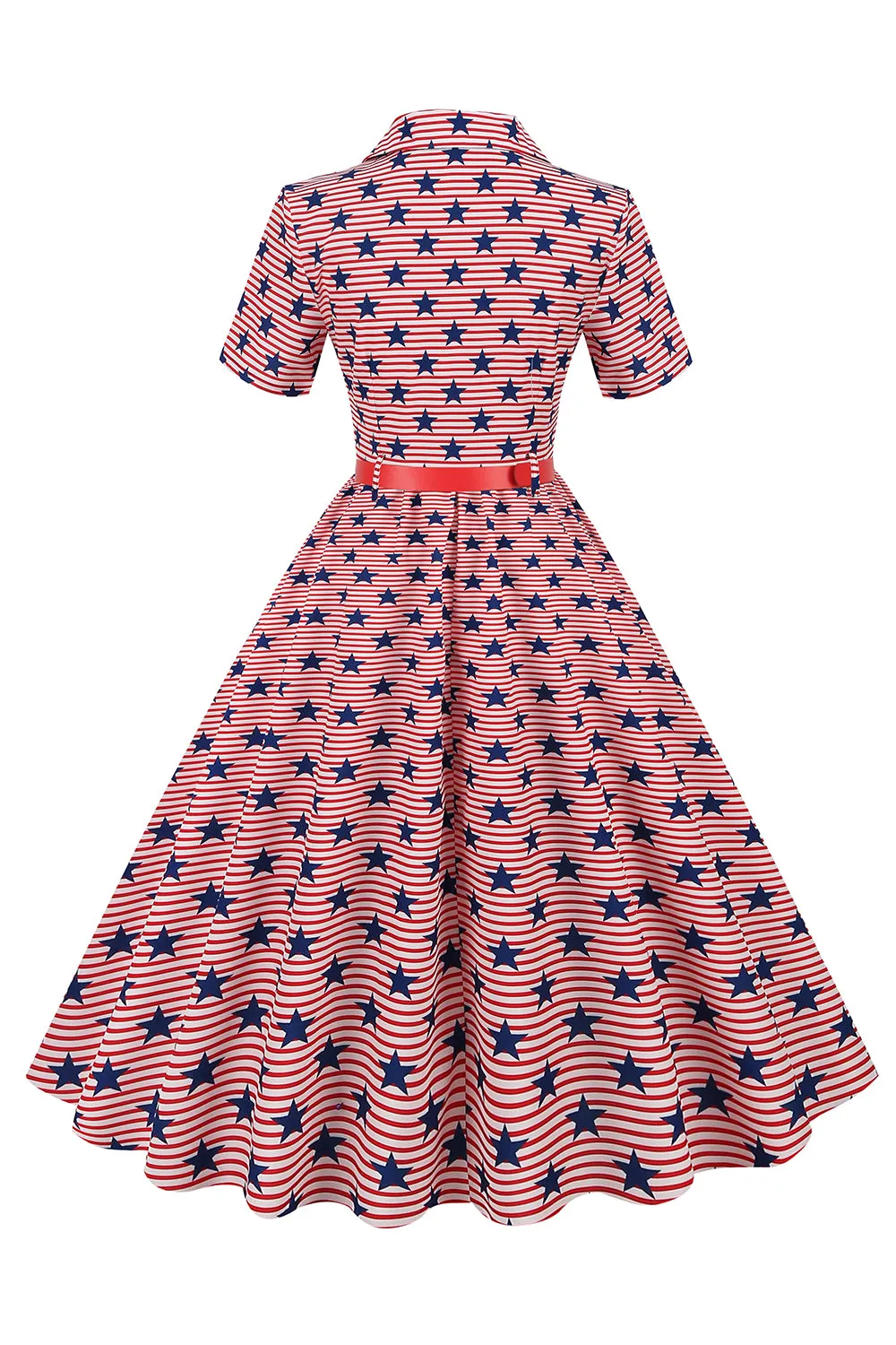 American Flag Stars Print Vintage Dress sold by Zapaka product image thumbnail 2