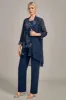 Navy 3 Piece Mother of the Bride Pant Suits with Appliques sold by Zapaka