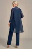 Navy 3 Piece Mother of the Bride Pant Suits with Appliques sold by Zapaka