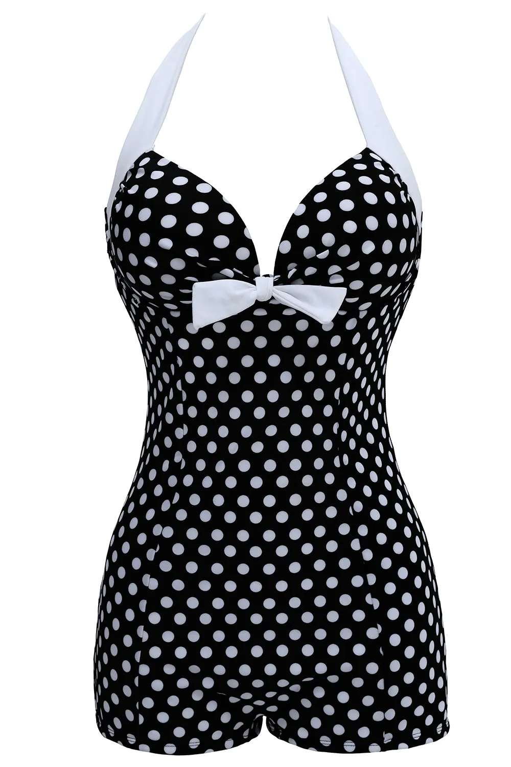 Plus Size Black and White Polka Dots Swimwear Shorts sold by Zapaka