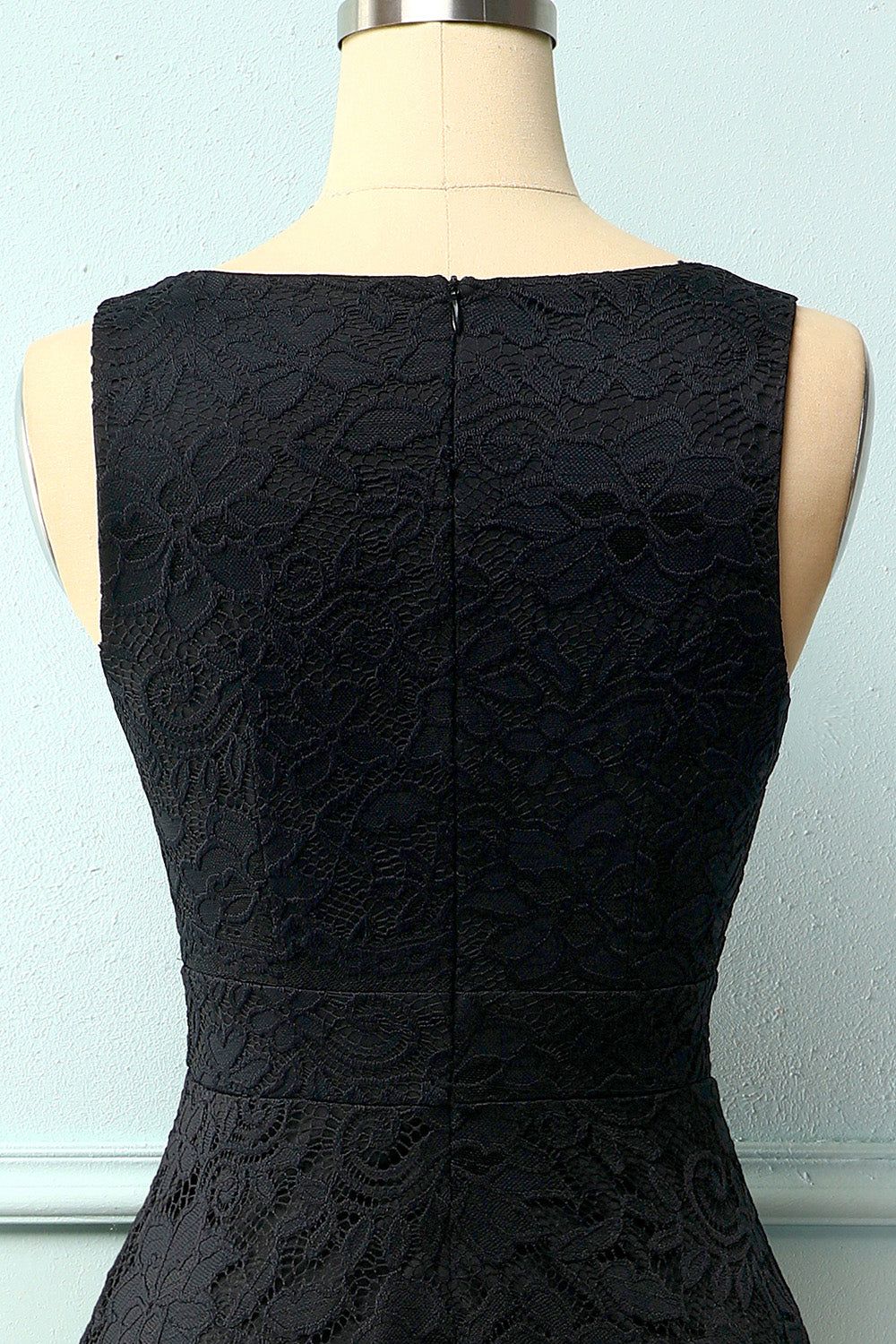 Black V-Neck Lace Dress sold by Zapaka product image thumbnail 4
