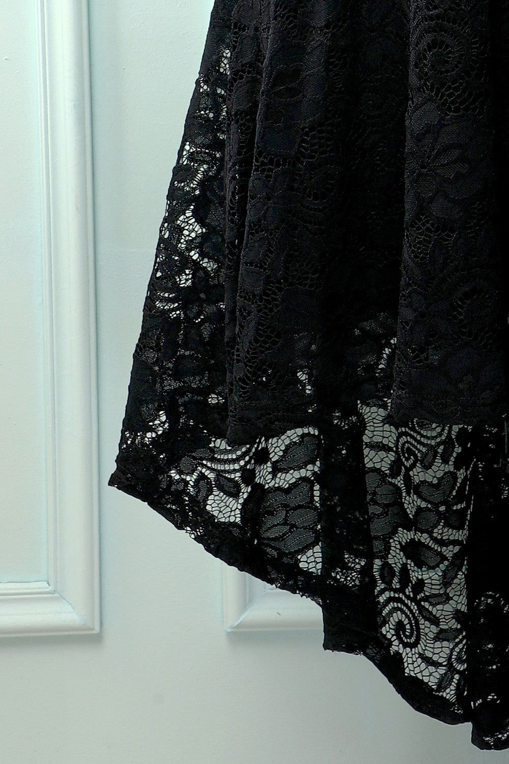 Black V-Neck Lace Dress sold by Zapaka product image thumbnail 5