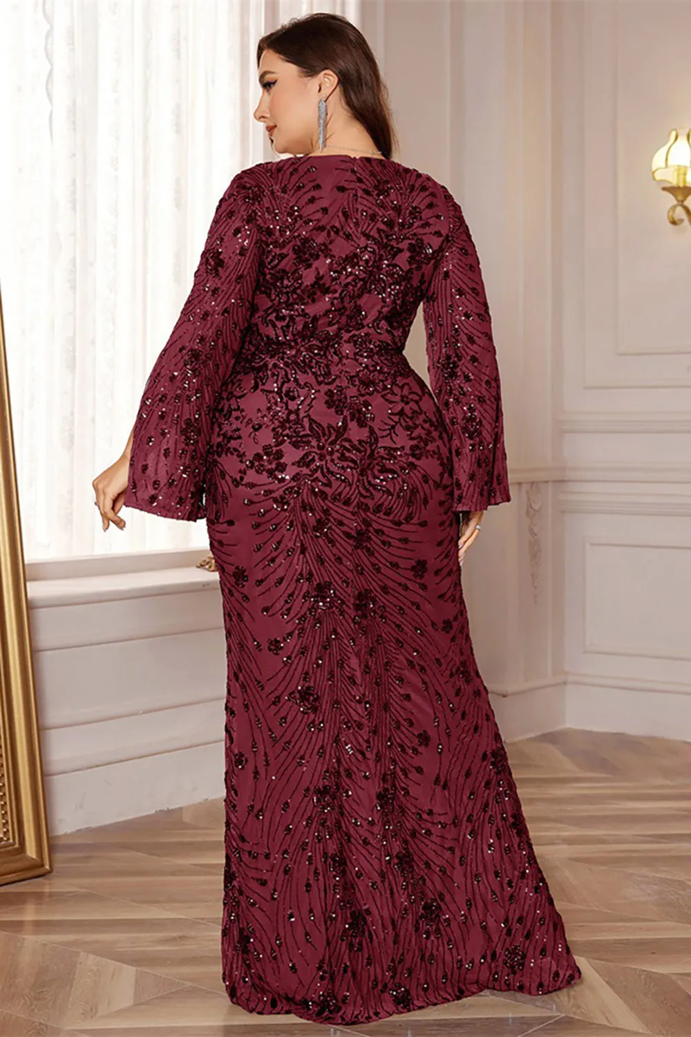 Glitter Black A Line V Neck Long Prom Dress sold by Zapaka product image thumbnail 5