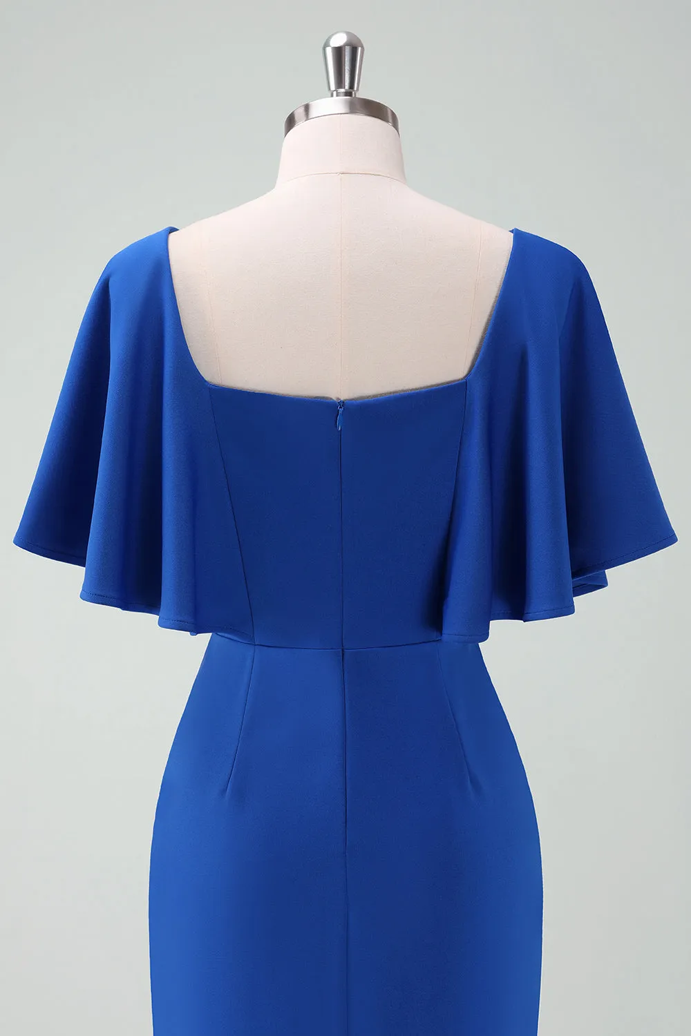 Royal Blue Bodycon Mother of Bride Dress with Short Sleeves sold by Zapaka product image thumbnail 5