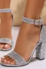 Sparkly Golden Chunky Heel Party Shoes sold by Zapaka