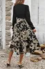 Apricot Flower A Line Ruched Cocktail Dress with Long Sleeves sold by Zapaka