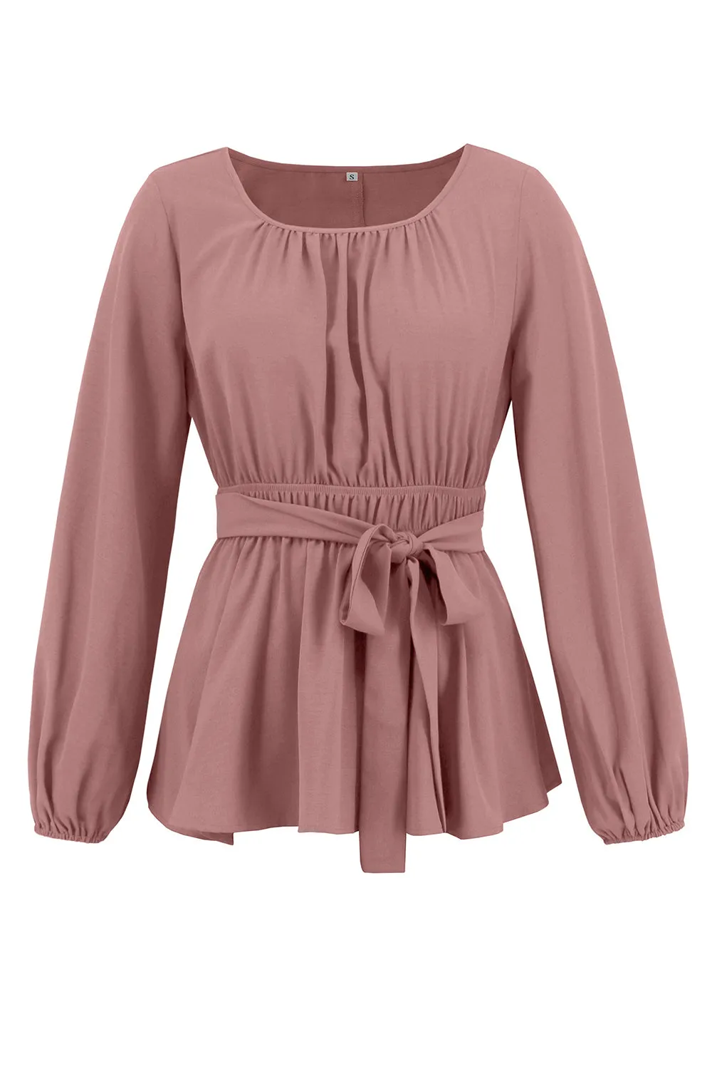 Dusty Rose A-Line Tiered Chiffon Long Party Dress with Long Sleeves sold by Zapaka product image thumbnail 5
