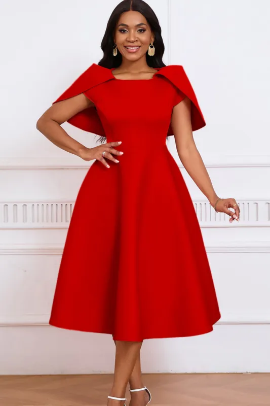 Fashion Elegant Socialite Banquet Cocktail Party Big Skewer Dress Poncho Dress sold by Zapaka