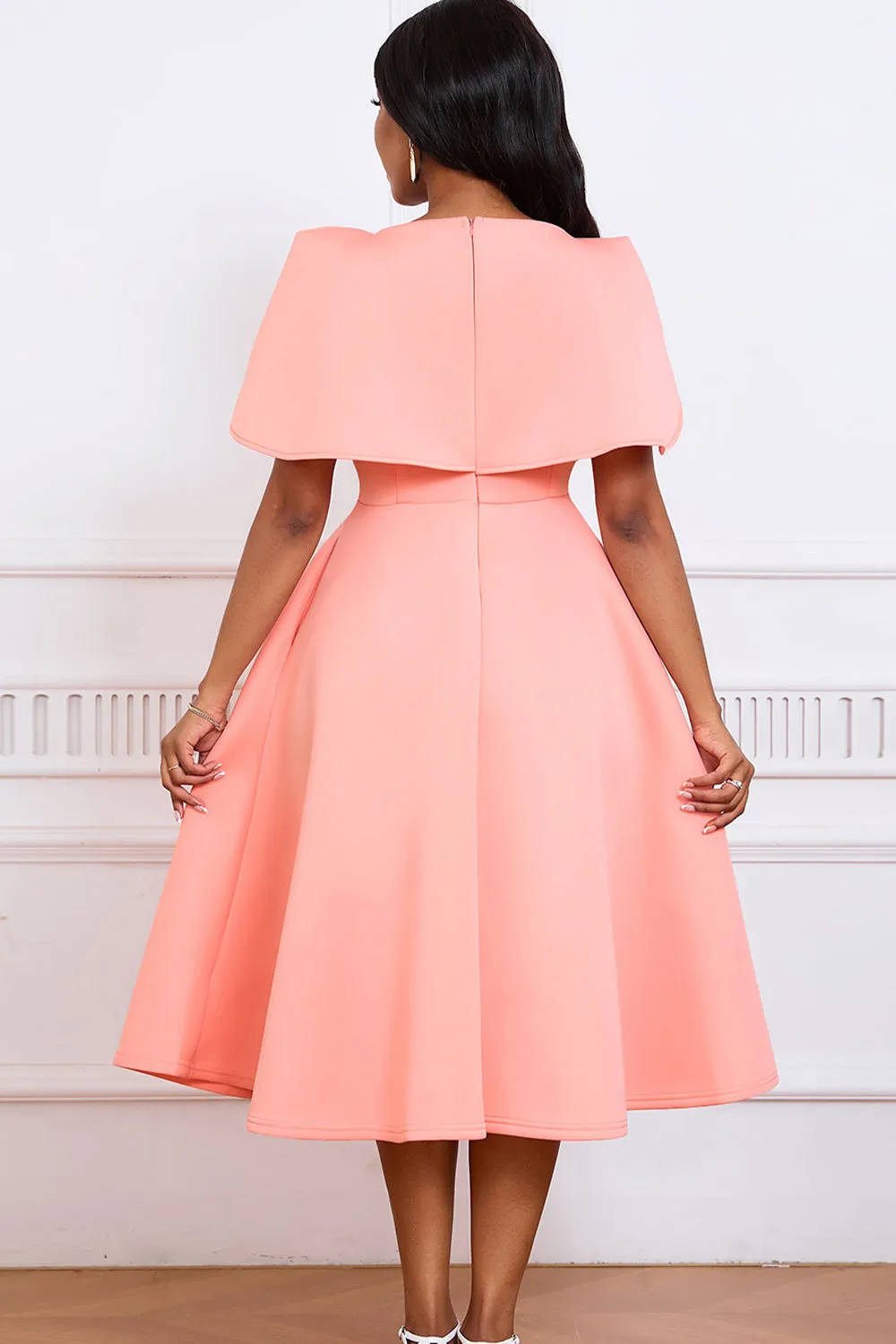 Fashion Elegant Socialite Banquet Cocktail Party Big Skewer Dress Poncho Dress sold by Zapaka product image thumbnail 5