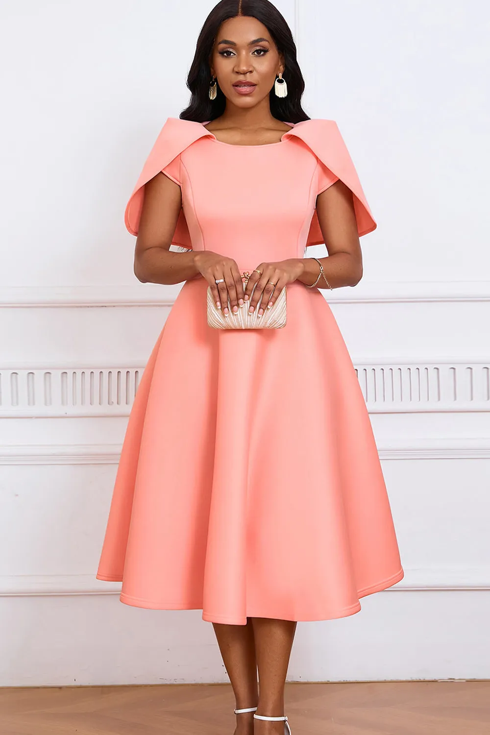 Fashion Elegant Socialite Banquet Cocktail Party Big Skewer Dress Poncho Dress sold by Zapaka product image thumbnail 4