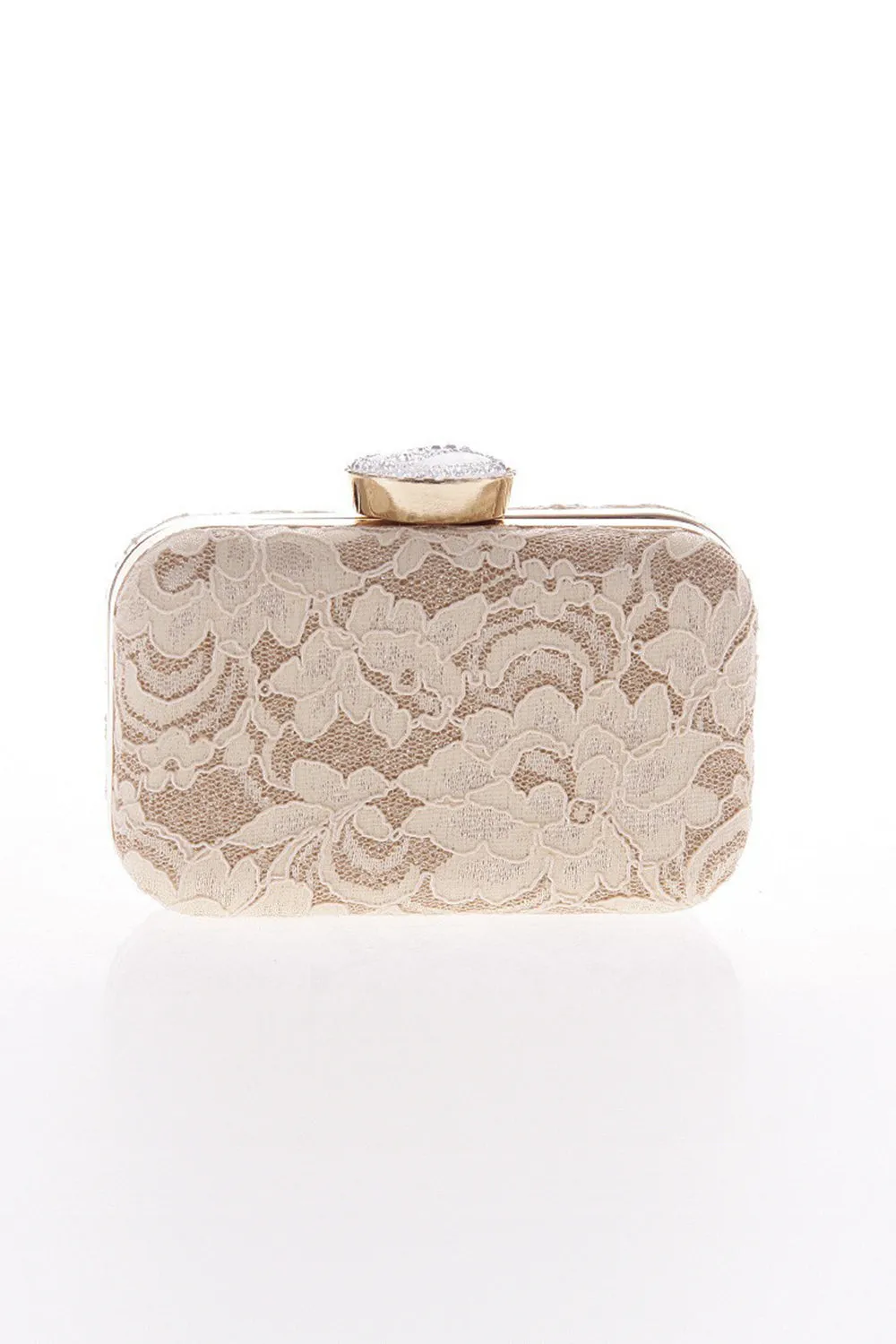 Apricot Lace Handbag with Chains sold by Zapaka