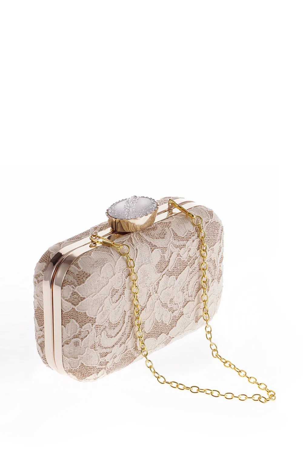 Apricot Lace Handbag with Chains sold by Zapaka product image thumbnail 2