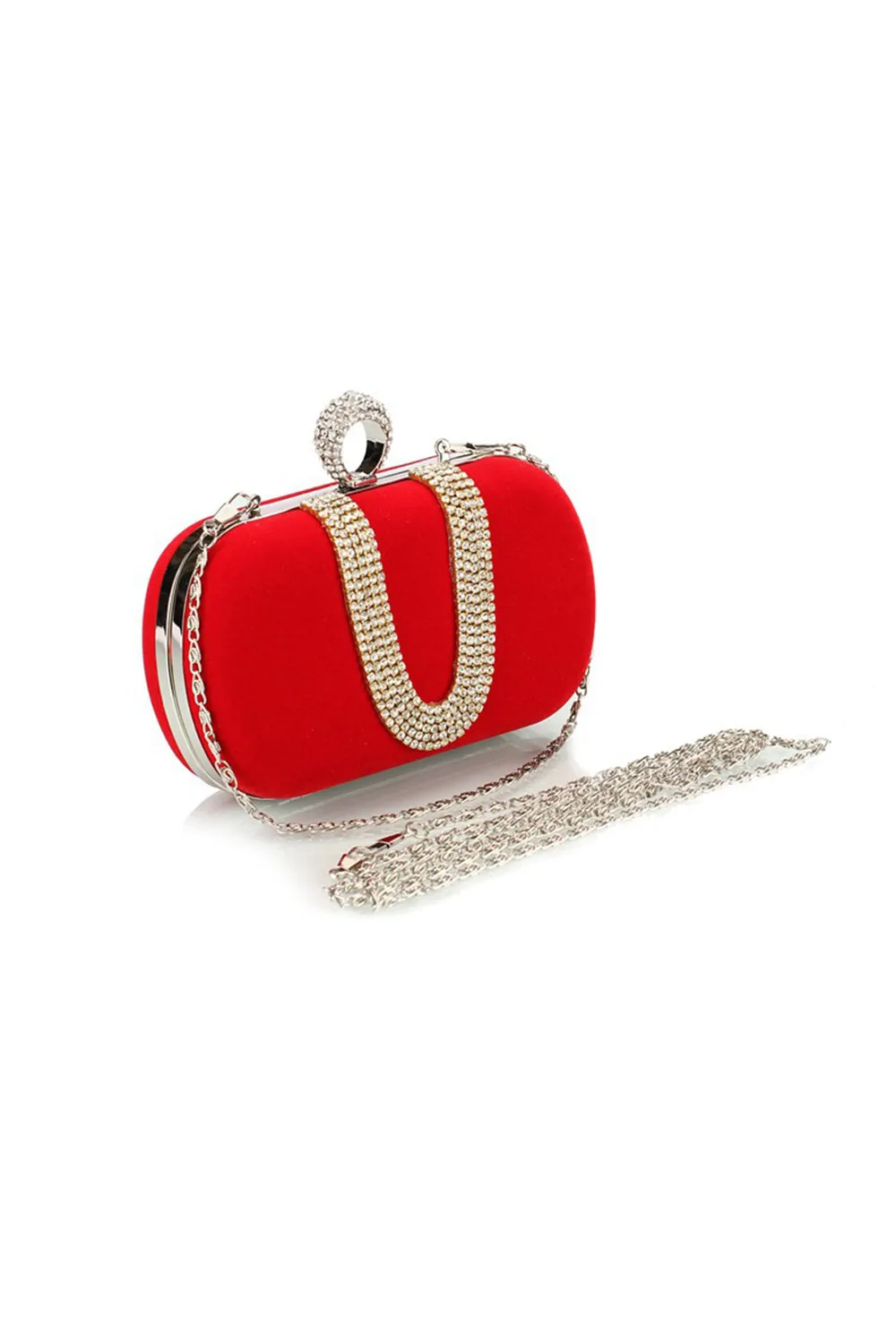 Luxury Red Handbag with Rhinestones sold by Zapaka product image thumbnail 3
