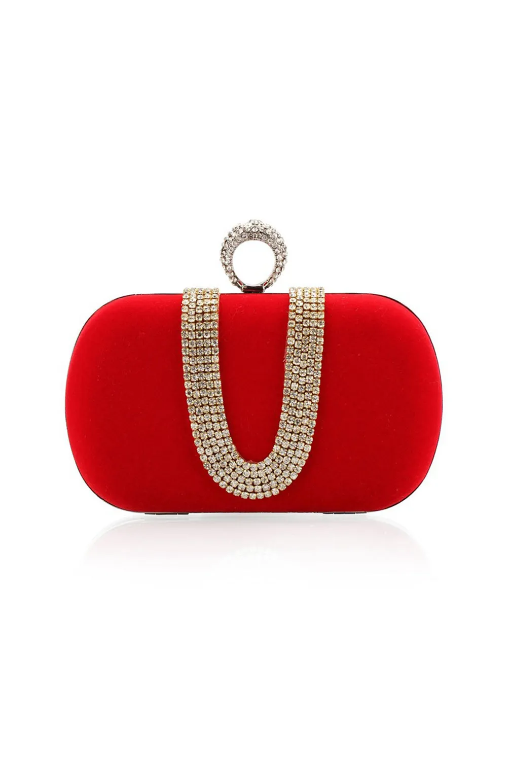 Luxury Red Handbag with Rhinestones sold by Zapaka