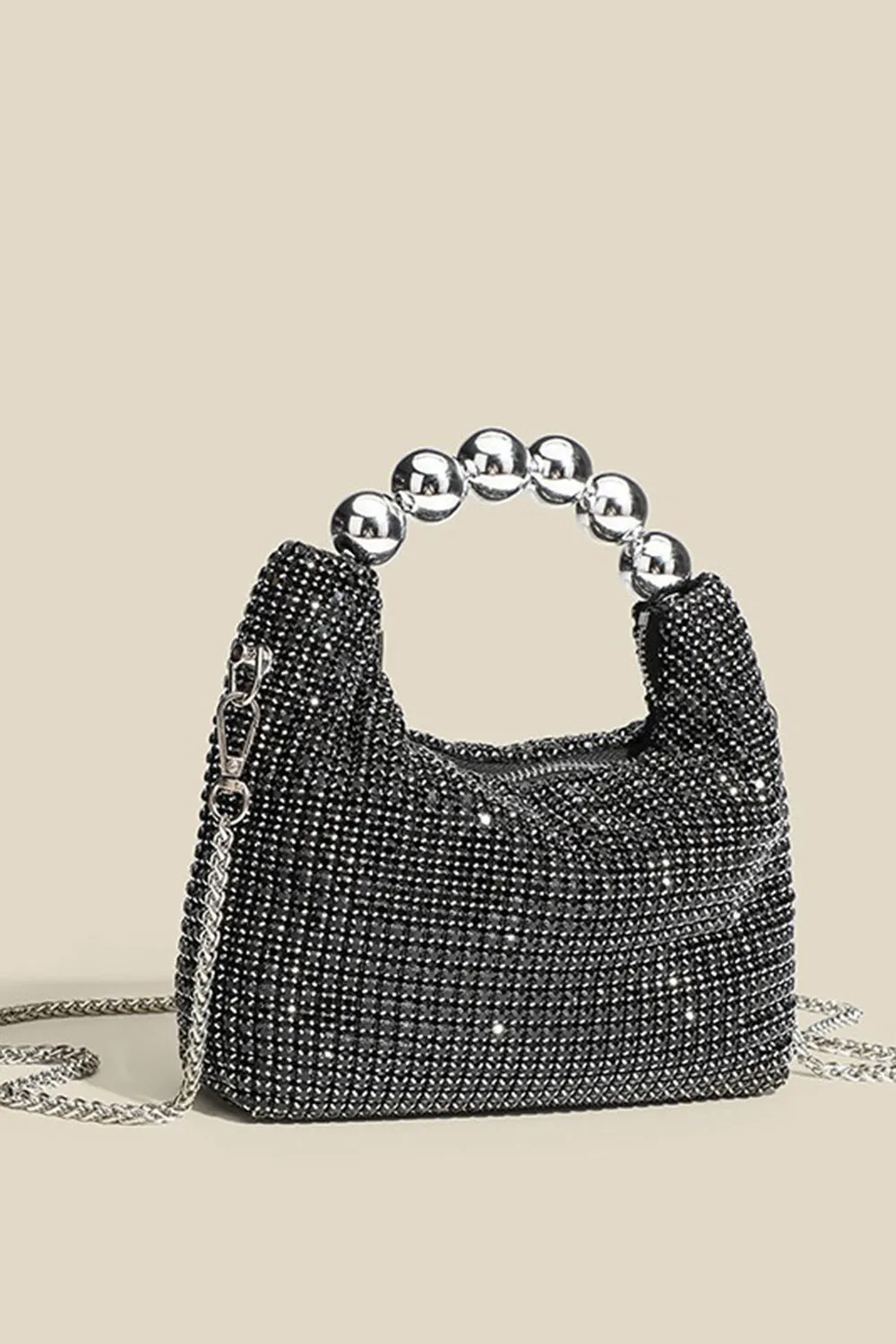 Glitter Black Bucket Bag with Chains sold by Zapaka