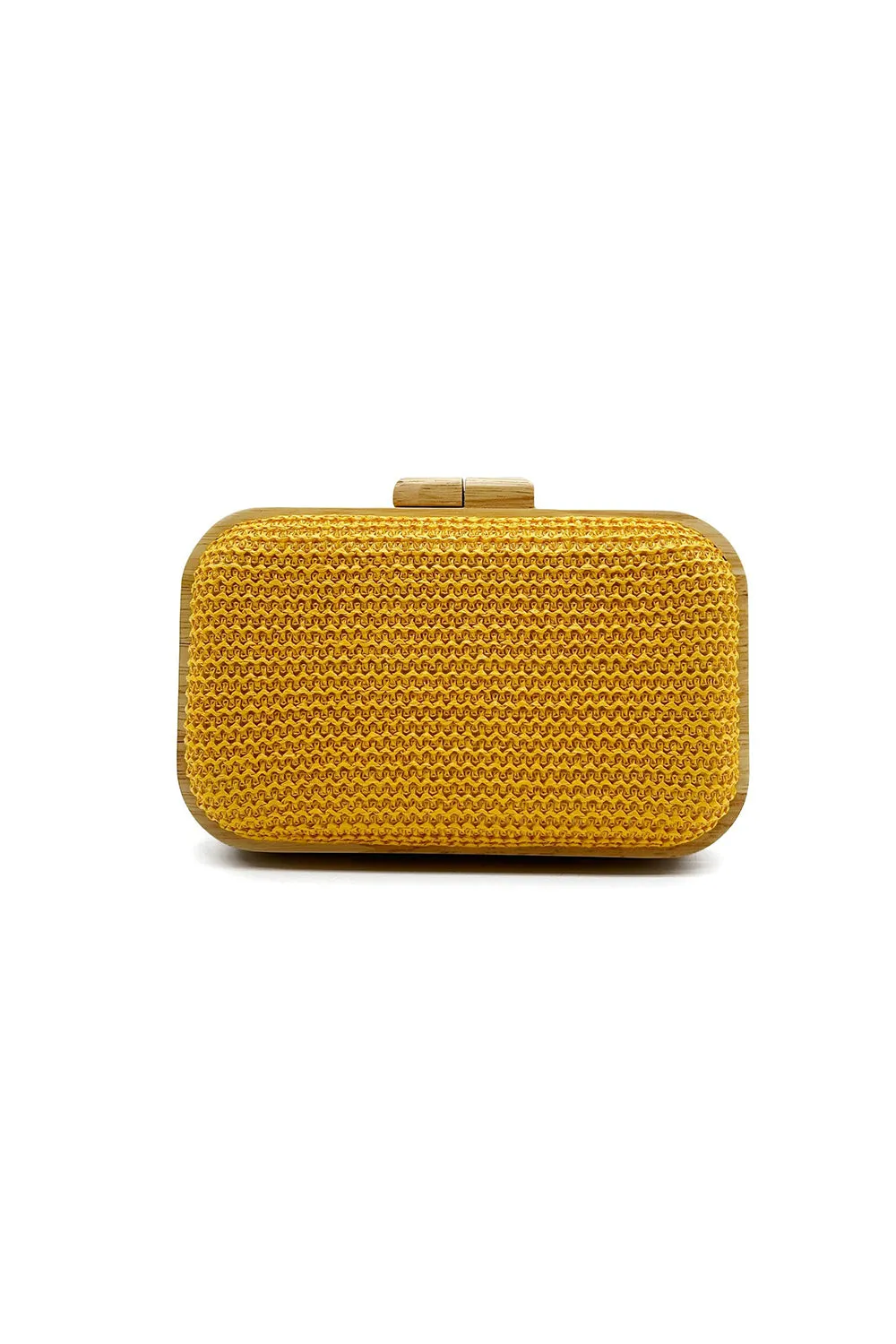 Yellow Handmade Wooden Clutch Bag sold by Zapaka