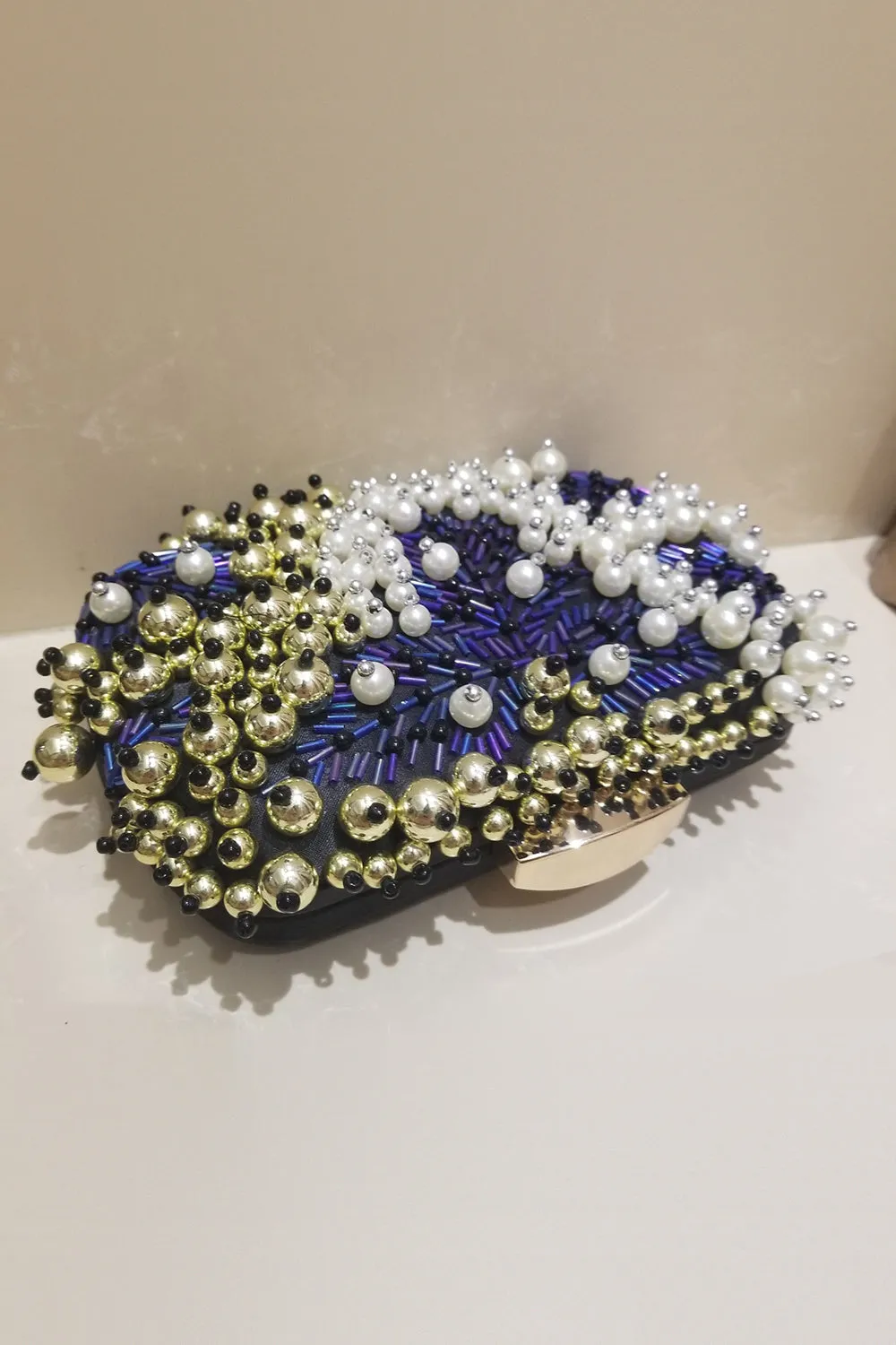 Luxury Black Beaded Handbag sold by Zapaka product image thumbnail 4