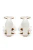 White Bow Pointed Side Hollow High Heels sold by Zapaka