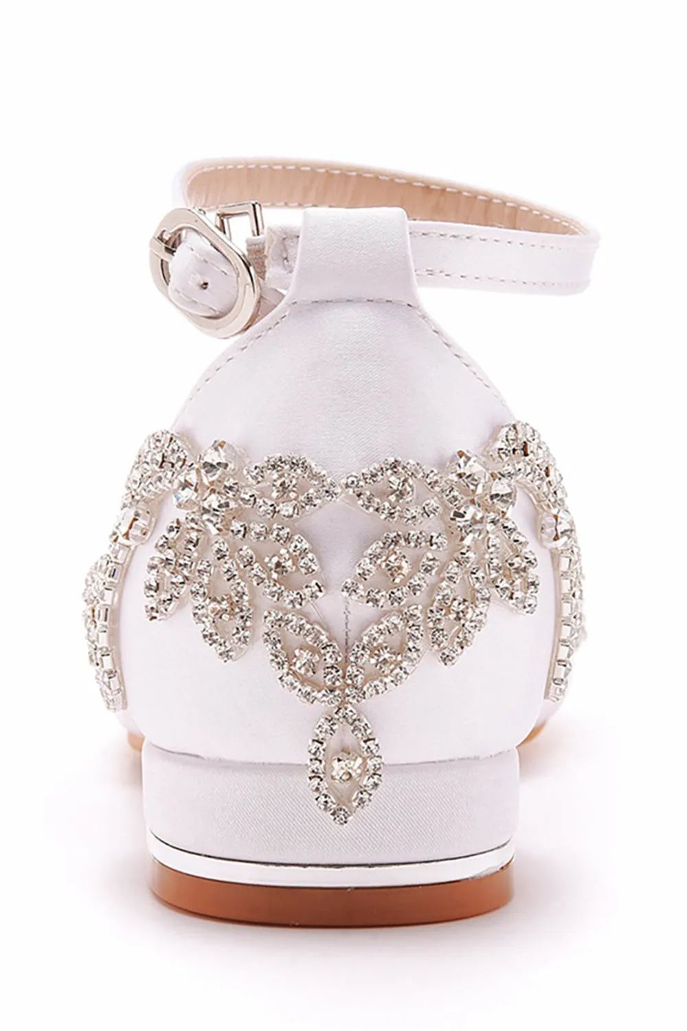 White Pointed Toe Bridal Shoes with Beading sold by Zapaka product image thumbnail 4