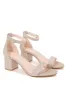 Light Golden Ankle Strap Chunky Heeled Sandals sold by Zapaka