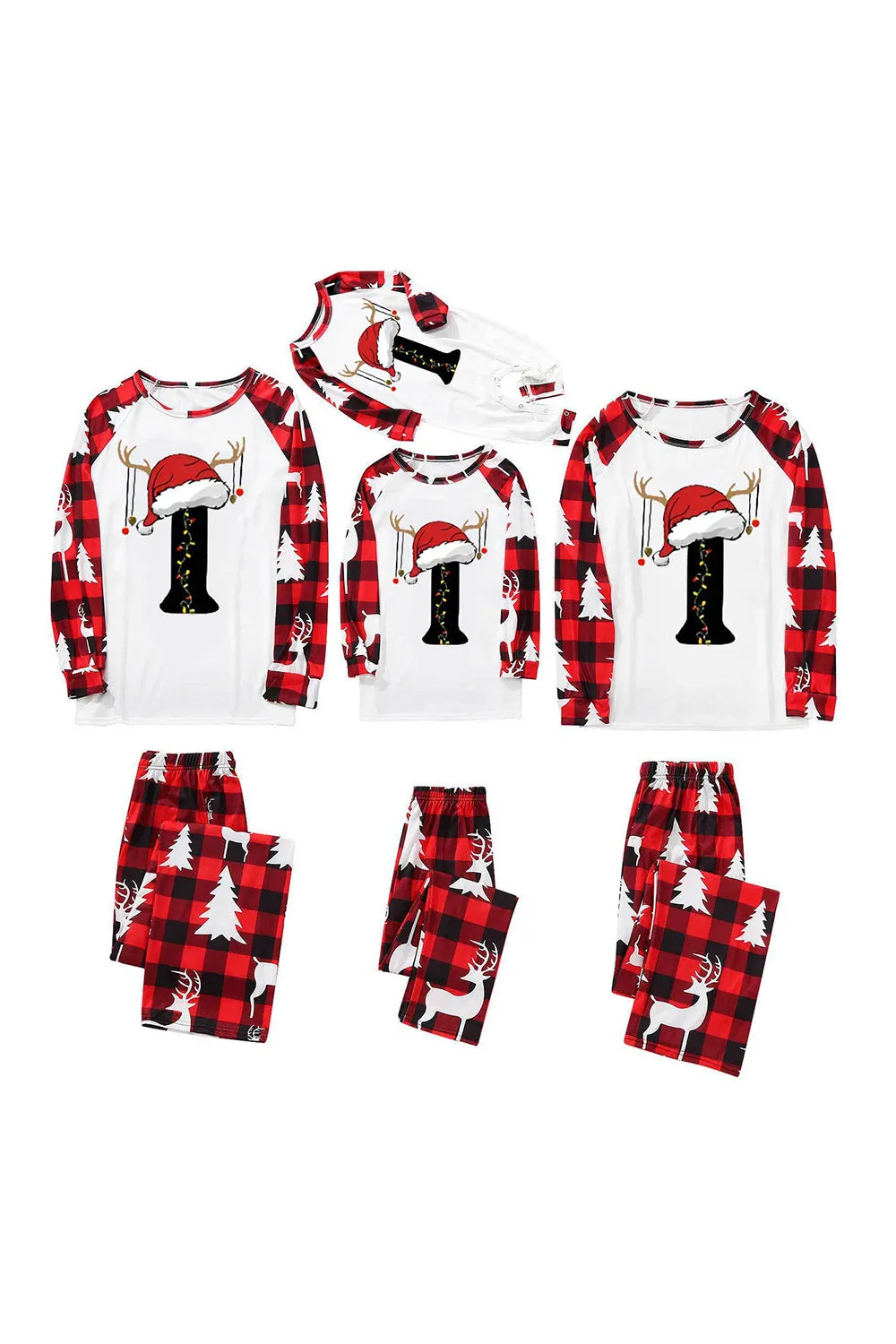 Christmas Printed Red and White Family Matching Pajamas Set sold by Zapaka product image thumbnail 4
