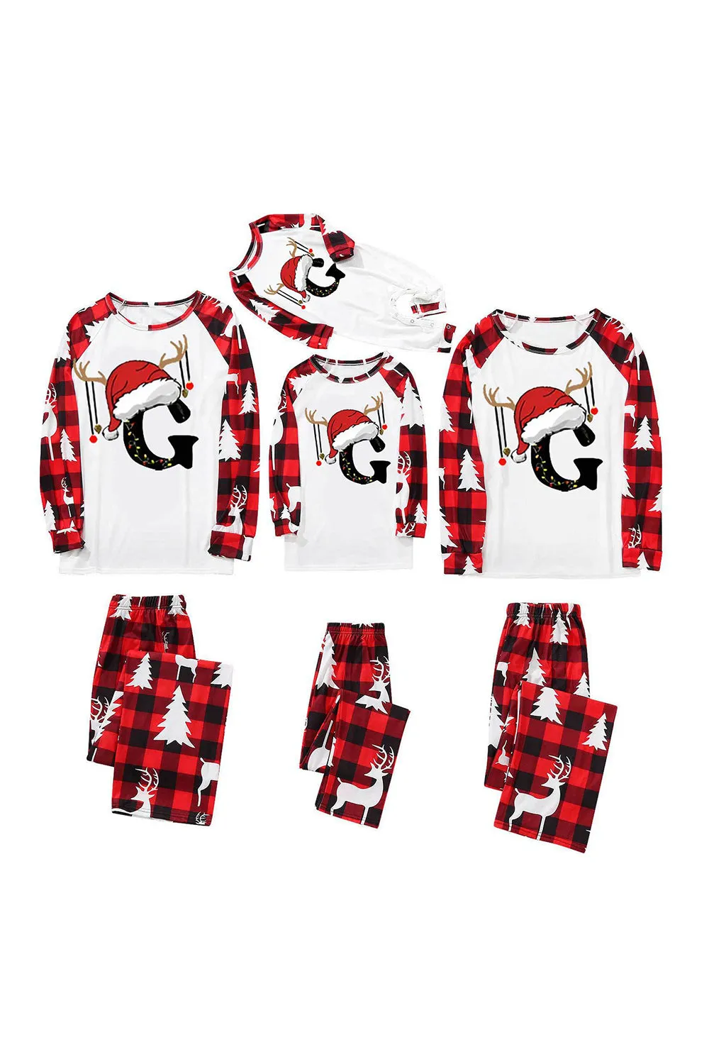 Christmas Printed Red and White Family Matching Pajamas Set sold by Zapaka product image thumbnail 2
