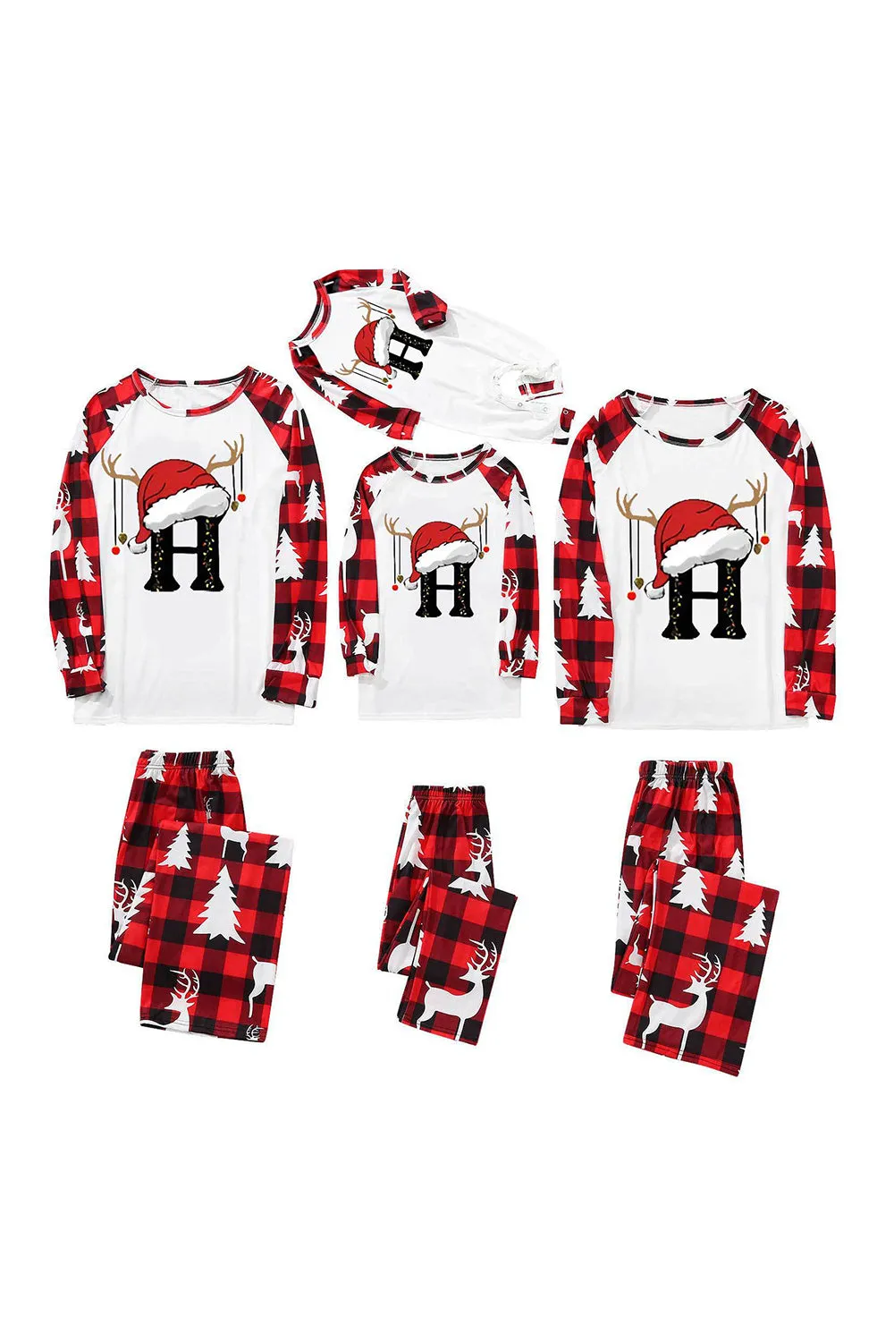 Christmas Printed Red and White Family Matching Pajamas Set sold by Zapaka product image thumbnail 3