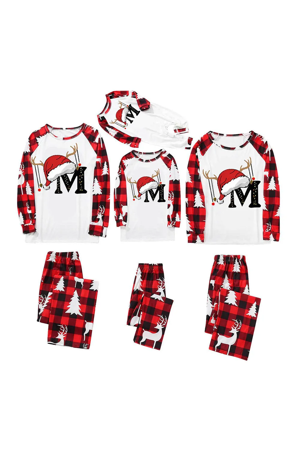 Red and Black Plaid Christmas Hat Printed Family Pajamas Set sold by Zapaka product image thumbnail 3
