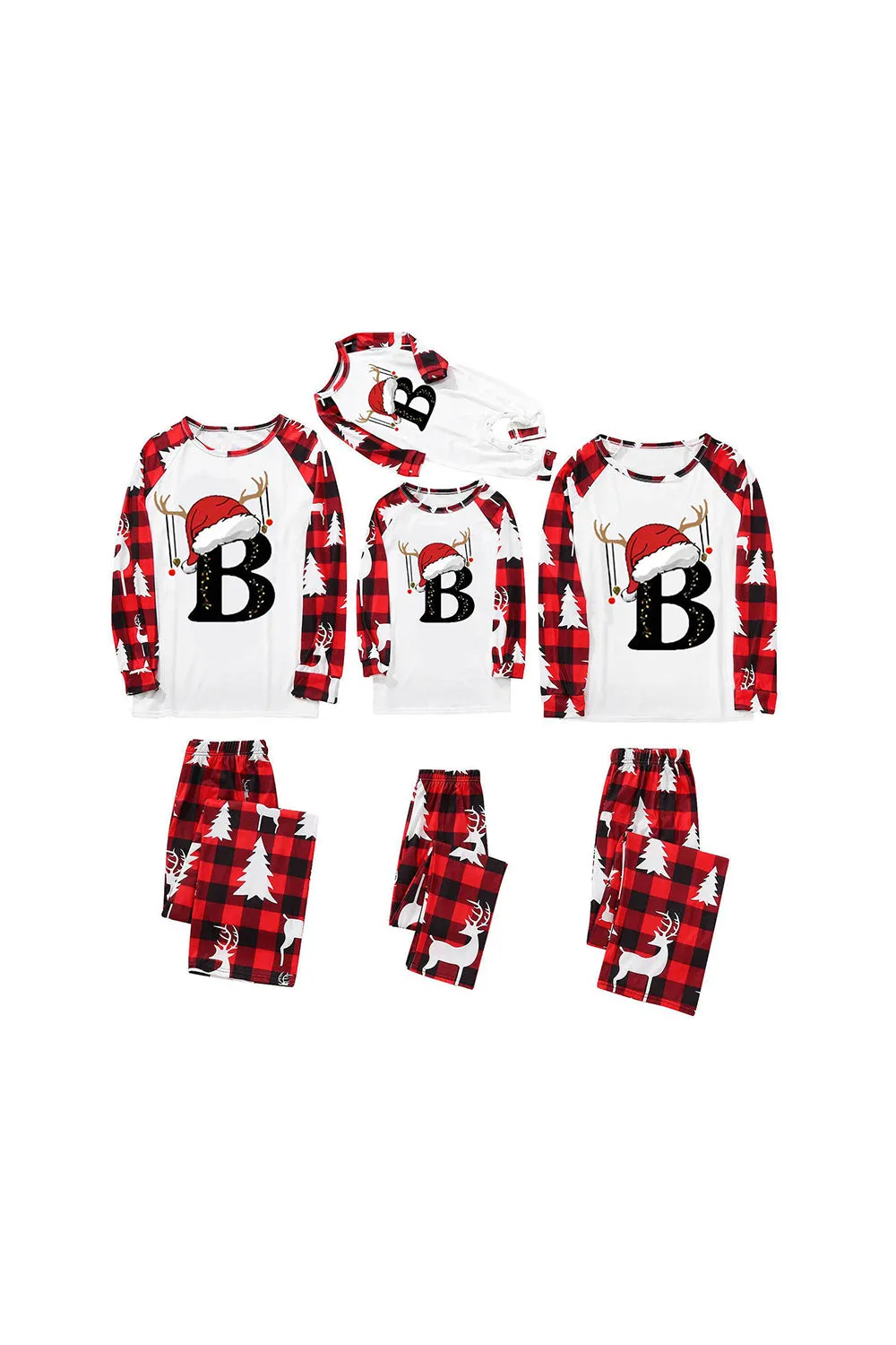 Red and White Christmas Printed Family Matching Pajamas Set sold by Zapaka product image thumbnail 3
