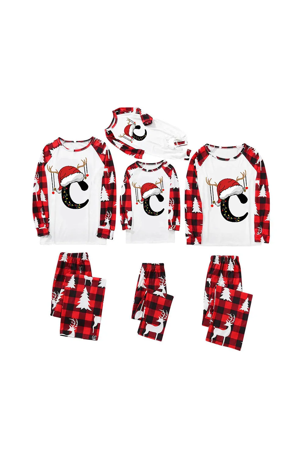 Red and White Christmas Printed Family Matching Pajamas Set sold by Zapaka product image thumbnail 4