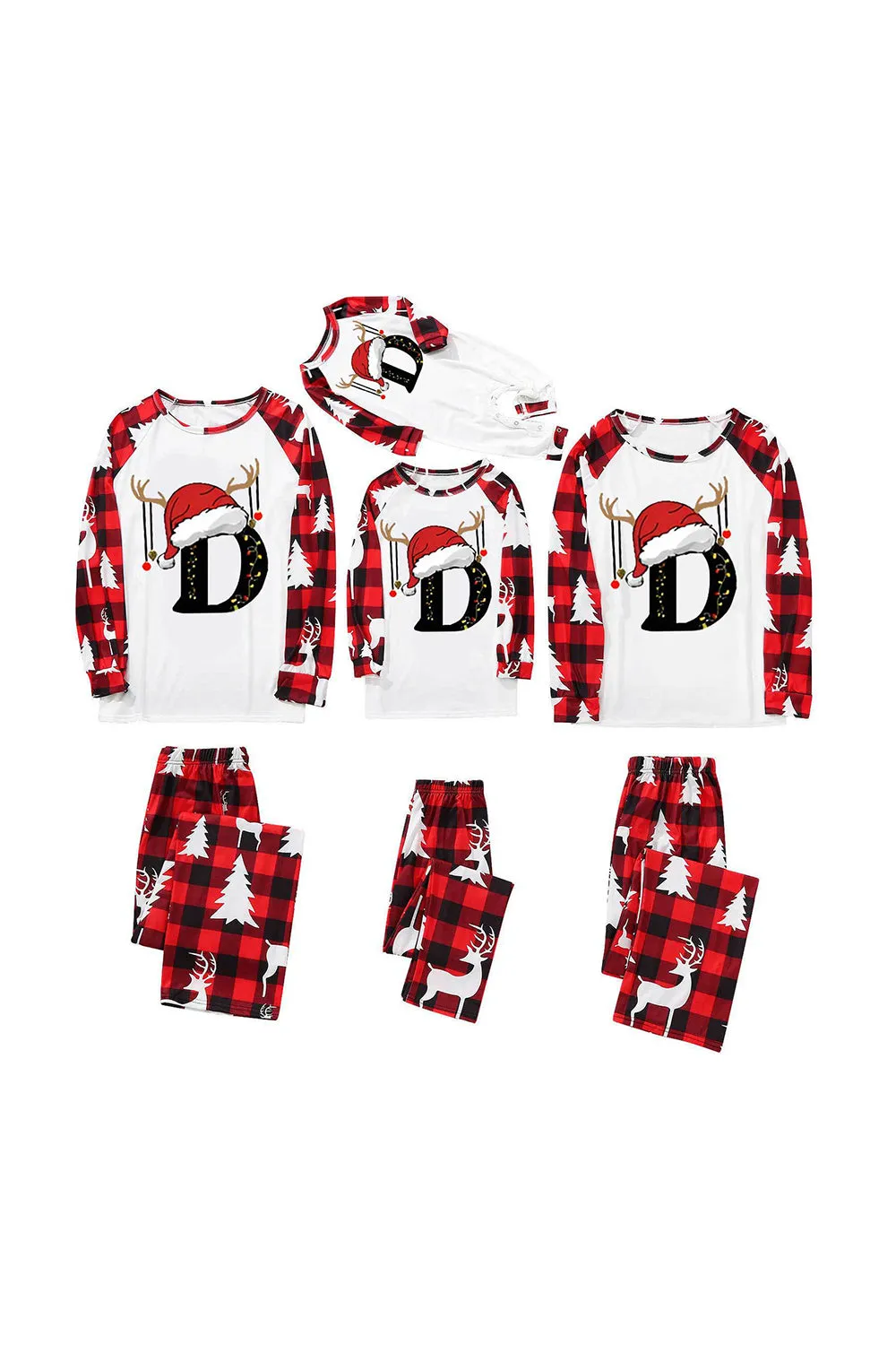 Red and White Christmas Printed Family Matching Pajamas Set sold by Zapaka product image thumbnail 5