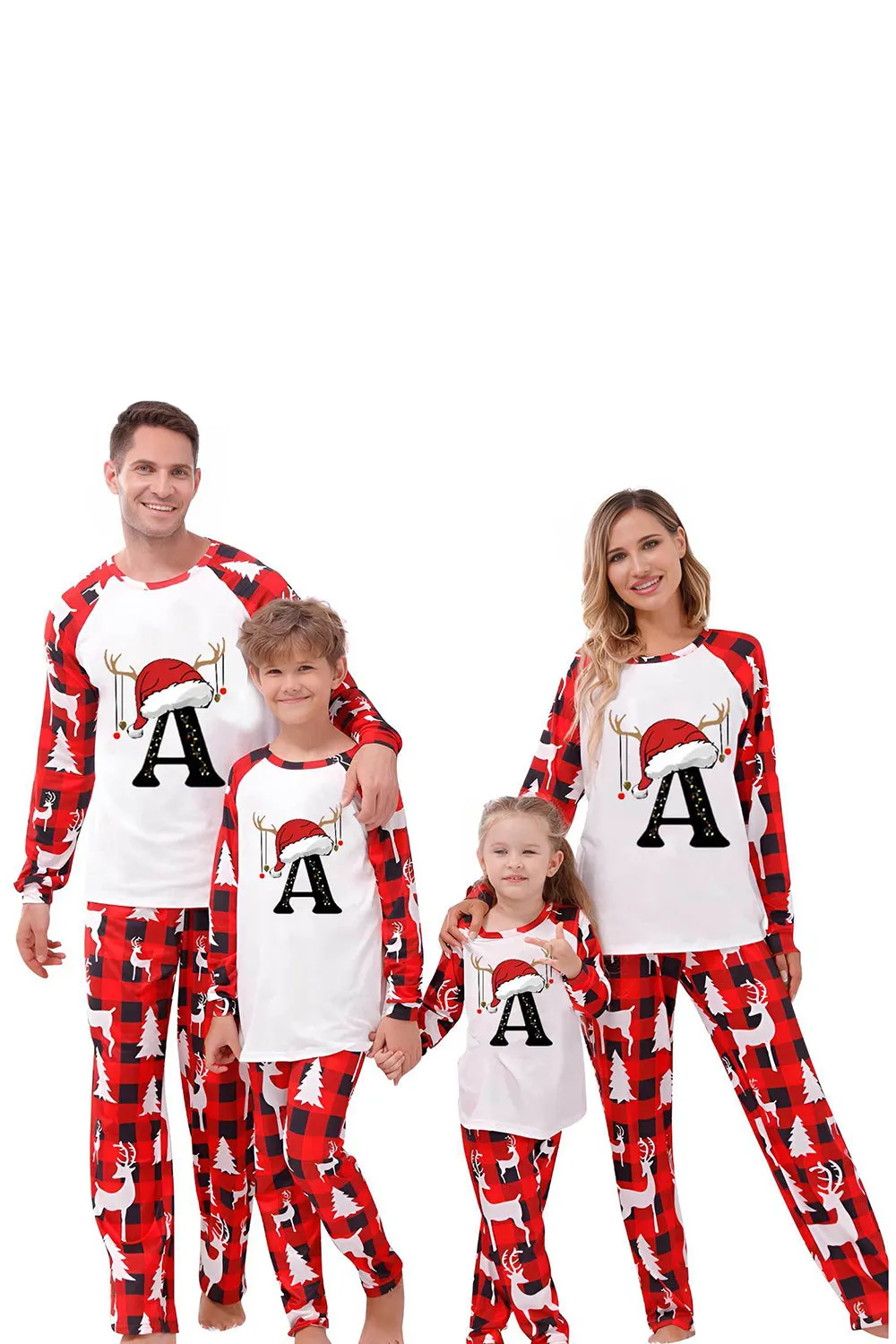 Red and White Christmas Printed Family Matching Pajamas Set sold by Zapaka product image thumbnail 2