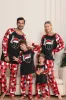 Black Red Deer Pattern Family Christmas Pajamas with Long Sleeve sold by Zapaka
