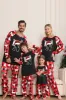 Black Red Deer Pattern Family Christmas Pajamas with Long Sleeve sold by Zapaka