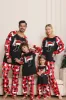 Long Sleeve Family Black Red Christmas Pajamas with Deer Pattern sold by Zapaka