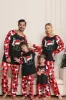 Long Sleeve Family Black Red Christmas Pajamas with Deer Pattern sold by Zapaka