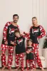 Long Sleeve Family Black Red Christmas Pajamas with Deer Pattern sold by Zapaka
