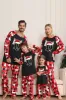 Black and Red Tree and Deer Printed Family Christmas Pajamas sold by Zapaka