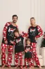 Black and Red Tree and Deer Printed Family Christmas Pajamas sold by Zapaka