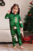 Green Snowflake Plaid Family Pajamas with Reindeer Hood sold by Zapaka