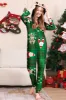 Green Snowflake Plaid Family Pajamas with Reindeer Hood sold by Zapaka