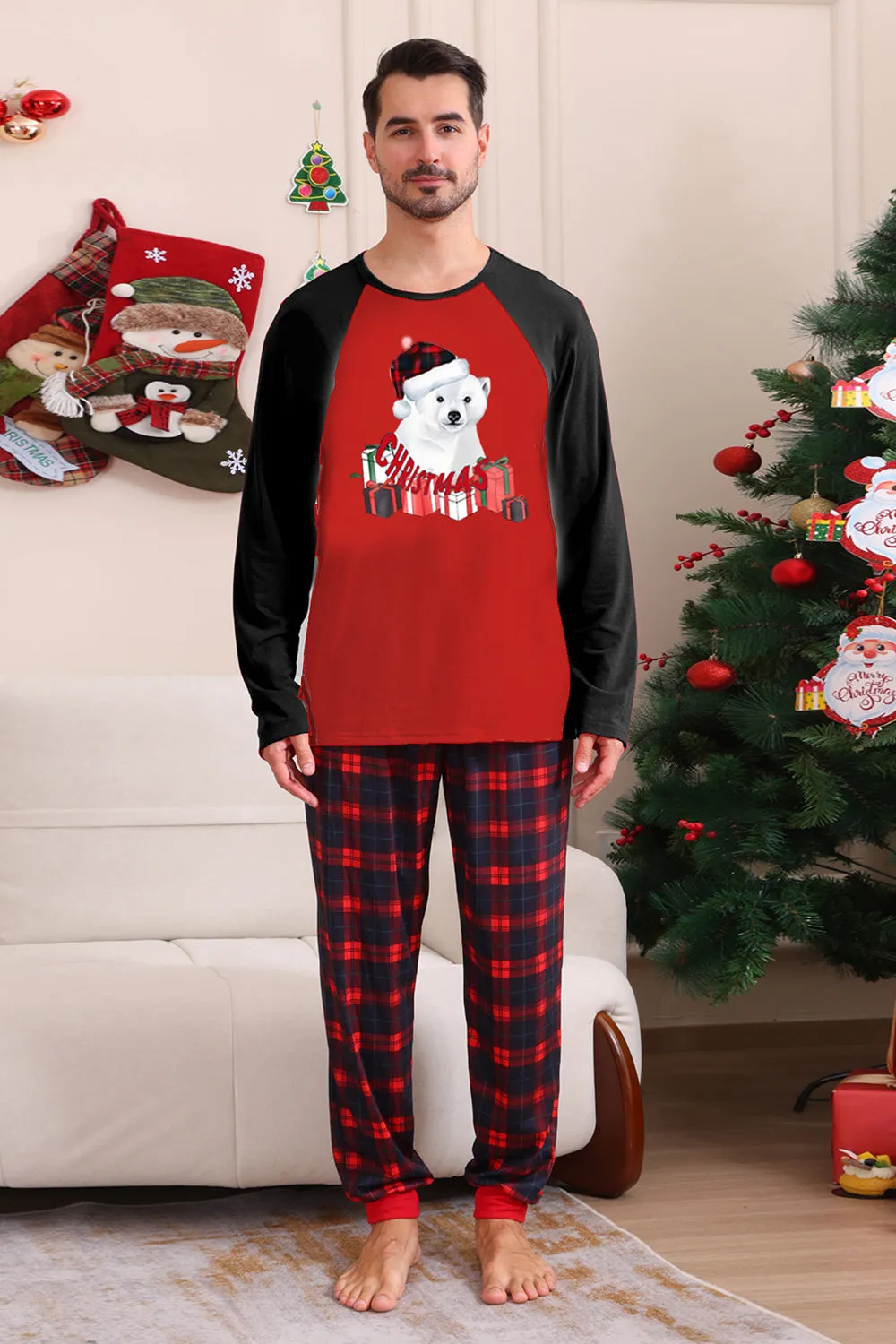 Red Bear Red Dear Merry Christmas Family Pajama Set sold by Zapaka product image thumbnail 2